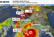 Hurricane Polo is a powerful Category 5 storm off Mexico. See its path.
