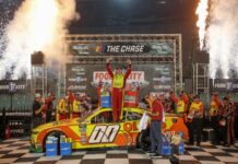 Sheldon Creed charges from 10th to win chaotic Bristol race in overtime as tempers flare