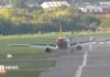 Plane veers off runway at Birmingham Airport during storm