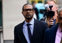 Noel Clarke arrives in court charged with sex offences against five women