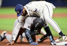 Yankees’ Austin Wells breaks up Drew Rasmussen’s no-hit bid in eighth — and gets thrown out at third in stunner