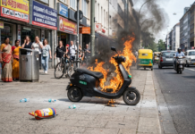 Electric Scooter Catches Fire in Jagtial District
