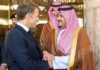 الرئيس الفرنسي يصل إلى الرياض وفي مقدمة مستقبليه نائب أمير المنطقة