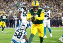 Packers’ Jacobs defends ‘handcuffs’ celebration in win over Panthers