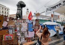 ‘Now is the moment’: housing activists at Madrid encampment pin wary hopes on Spain’s early election