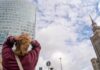 Daredevil Jaan Roose prepares to walk slackline high above central Seoul