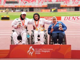 Iranian shot putters Salehi, Hadidi claim gold, silver at 2026 Nagoya