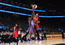 WNBA Finals: Gabby Williams leads Valkyries to nervy Game 1 win over Dream