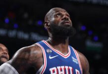 LeBron shrugs off Trump blast in home debut win for Philadelphia 76ers