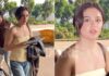 Photos: Aneet Padda Aces Casual Airport Style in an Off-shoulder Yellow Top and Jeans