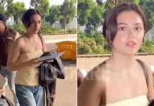 Photos: Aneet Padda Aces Casual Airport Style in an Off-shoulder Yellow Top and Jeans