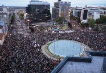 Thousands gather at final student-led rally ahead of Serbia election
