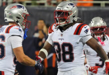 Stevenson gives the Patriots a momentary lift with a 48-yard TD reception on final play of 1st half
