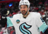 Gaudreau scores twice in 4-goal 2nd period as Kraken beat Red Wings 6-3