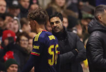 Mikel Arteta remains tight-lipped on Max Dowman reaction after 16-year-old’s red card