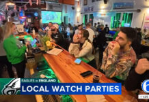 Fans pack Wissahickon Brewing Company to cheer on Birds across the Atlantic