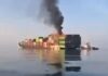 Containers and debris captured floating around the Strait of Hormuz
