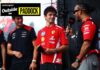 Lewis Hamilton and Charles Leclerc arrive at Sepang in matching sports saloons