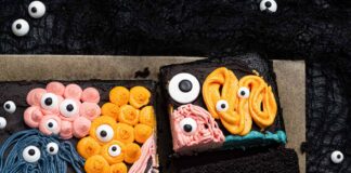Vegan Black Velvet Sheet Cake (Halloween Monster Cake)
